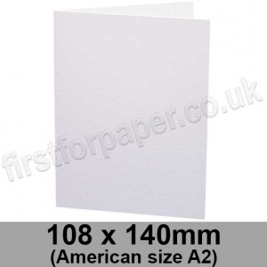 Zeta Linen Texture, Pre-creased, Single Fold Cards, 350gsm, 108 x 140mm (American A2), Brilliant White
