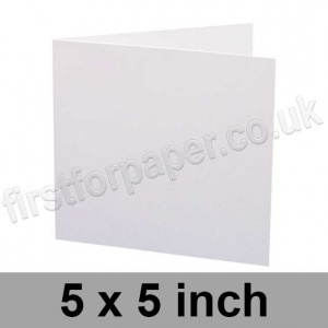 Zeta Linen Texture, Pre-creased, Single Fold Cards, 350gsm, 127mm Square (5 x 5 inch), Brilliant White