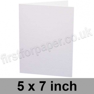 Zeta Linen Texture, Pre-creased, Single Fold Cards, 350gsm, 127 x 178mm (5 x 7 inches), Brilliant White