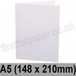 Zeta Linen Texture, Pre-creased, Single Fold Cards, 350gsm, 148 x 210mm (A5), Brilliant White