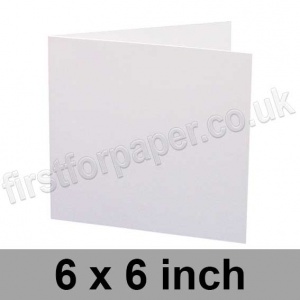 Zeta Linen Texture, Pre-creased, Single Fold Cards, 350gsm, 152mm Square (6 inch), Brilliant White