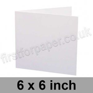 Zeta Linen Texture, Pre-creased, Single Fold Cards, 350gsm, 152mm Square (6 inch), Brilliant White - Bulk Order, priced per 1,000 (MOQ 5,000 cards)