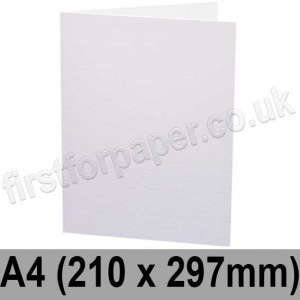 Zeta Linen Texture, Pre-creased, Single Fold Cards, 350gsm, 210 x 297mm (A4), Brilliant  White