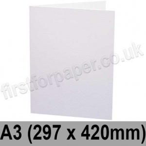 Zeta Linen Texture, Pre-creased, Single Fold Cards, 350gsm, 297 x 420mm (A3), Brilliant White