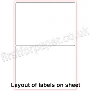 Multipurpose White Office Labels, 199.6 x 143.5mm, 100 sheets per pack