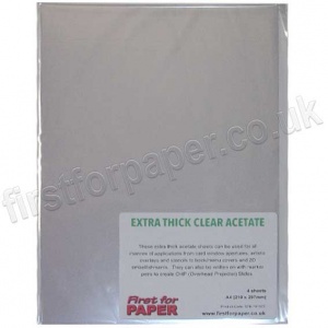 Extra Thick Clear Acetate Sheets - 4 sheets - First for Paper
