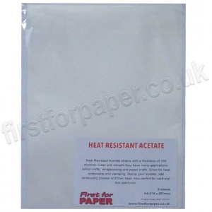 Heat Resistant Clear Acetate Sheets, A4 - 5 sheets