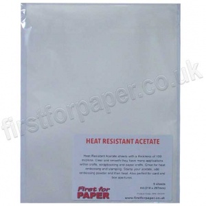 Heat Resistant Clear Acetate Sheets, A4 - 5 sheets