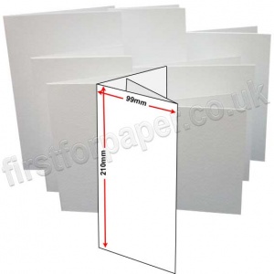 Brampton Felt Marked, Pre-Creased, Two Fold (3 Panels) Cards, 280gsm, 99 x 210mm, Extra White