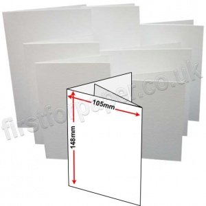 Brampton Felt Marked, Pre-Creased, Two Fold (3 Panels) Cards, 280gsm, 105 x 148mm (A6), Extra White