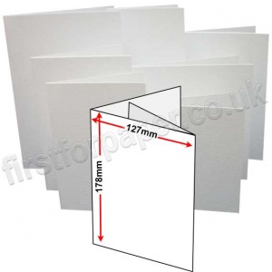 Brampton Felt Marked, Pre-Creased, Two Fold (3 Panels) Cards, 280gsm, 127 x 178mm (5 x 7 inch), Extra White