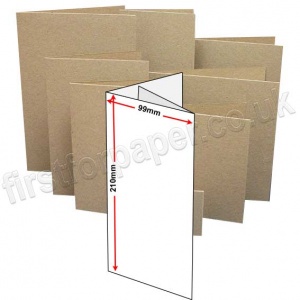 Cairn Eco Kraft, Pre-creased, Two Fold (3 Panels) Cards, 280gsm, 99 x 210mm