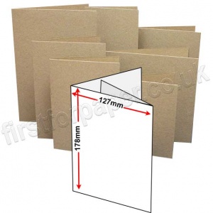 Cairn Eco Kraft, Pre-creased, Two Fold (3 Panels) Cards, 280gsm, 127 x 178mm (5 x 7 inch)