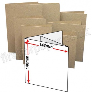 Cairn Eco Kraft, Pre-creased, Two Fold (3 Panels) Cards, 280gsm, 148mm Square