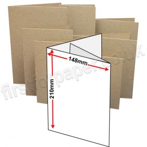 Cairn Eco Kraft, Pre-creased, Two Fold (3 Panels) Cards, 280gsm, 148 x 210mm (A5)