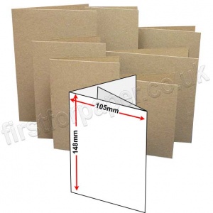 Cairn Eco Kraft, Pre-creased, Two Fold (3 panels) Cards, 280gsm, 105 x 148mm (A6)