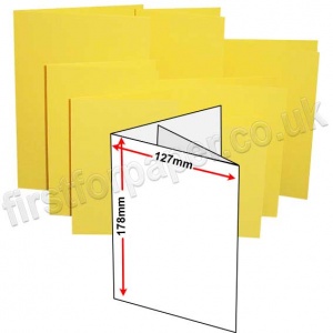 Rapid Colour Card, Pre-creased, Two Fold (3 Panels) Cards, 225gsm, 127 x 178mm (5 x 7 inch), Canary Yellow