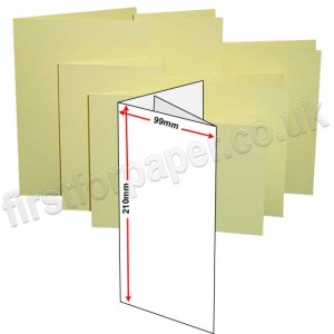 Rapid Colour Card, Pre-creased, Two Fold (3 Panels) Cards, 225gsm, 99 x 210mm, Bunting Yellow