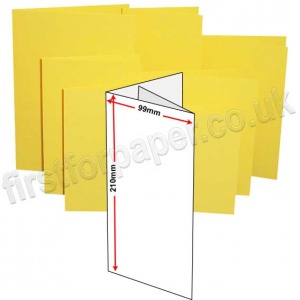 Rapid Colour Card, Pre-creased, Two Fold (3 Panels) Cards, 225gsm, 99 x 210mm, Canary Yellow