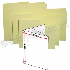 Rapid Colour Card, Pre-creased, Two Fold (3 Panels) Cards, 225gsm, 105 x 148mm (A6), Bunting Yellow