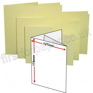 Rapid Colour Card, Pre-creased, Two Fold (3 Panels) Cards, 225gsm, 127 x 178mm (5 x 7 inch), Bunting Yellow