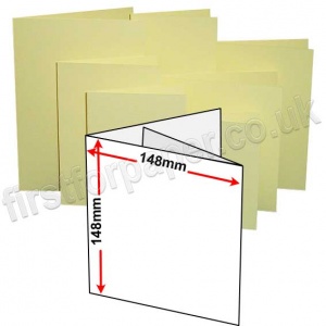 Rapid Colour Card, Pre-creased, Two Fold (3 Panels) Cards, 225gsm, 148mm Square, Bunting Yellow