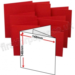 Rapid Colour Card, Pre-creased, Two Fold (3 Panels) Cards, 240gsm, 148mm Square, Blood Red