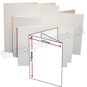 Zeta Linen Texture, Pre-creased, Two Fold Cards (3 Panels), 350gsm, 127 x 178mm (5 x 7 inches), Brilliant White