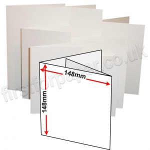 Zeta Linen Texture, Pre-creased, Two Fold Cards (3 panels), 350gsm, 148mm Square, Brilliant White