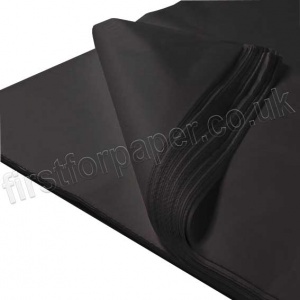 Machine Glazed (MG), Acid Free, Tissue Paper, 500 x 750mm, Black - Pack of 480 sheets