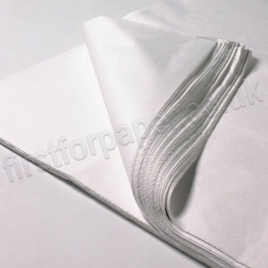 White Machine Glazed (MG) Acid Free Tissue Paper, 450 x 700mm, 14gsm - Pack of 480 sheets