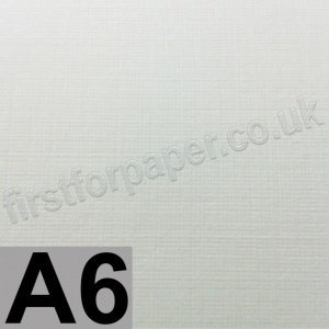 Linen Textured, 350gsm, A6, White - 100 sheets