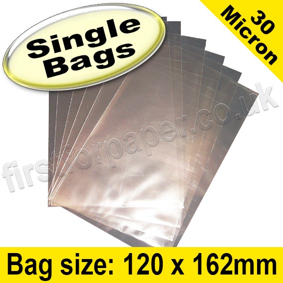 Cello Bag, with plain flaps, Size 120 x 162mm First for Paper