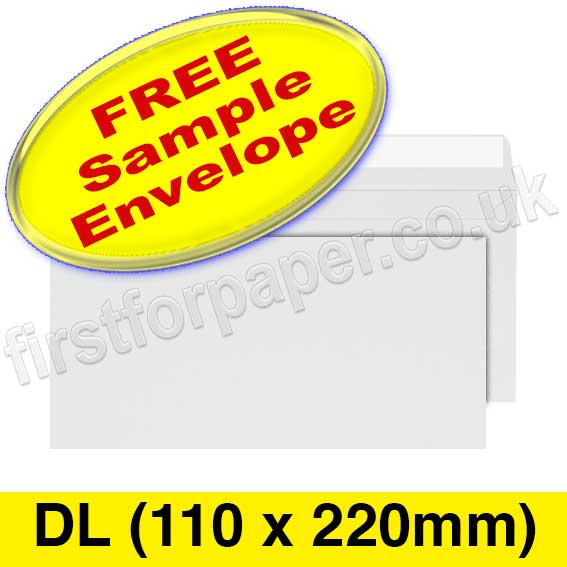 •Sample Calypso Envelope, Peel & Seal, DL (110 x 220mm), White First