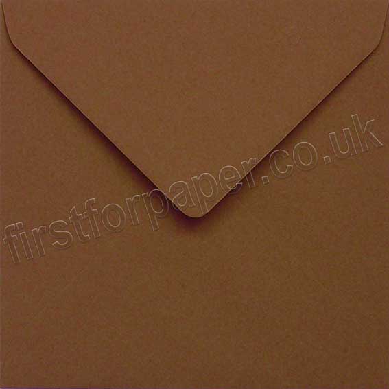 Colorset Recycled Gummed Envelopes, 155mm Square, Tuscan Brown First
