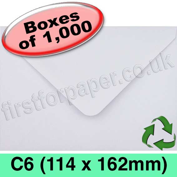 EcoCycle Recycled Envelope, C6 (114 x 162mm), White - 1,000 Envelopes ...