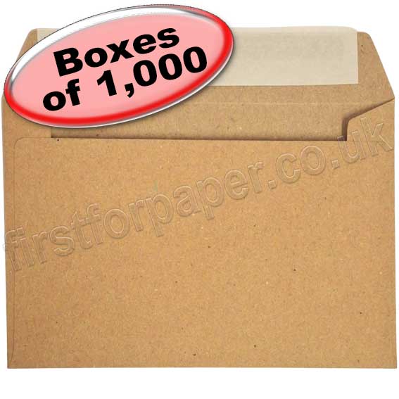 Priory, Fleck Kraft Recycled Envelope, C6 (114 x 162mm), Peel & Seal ...