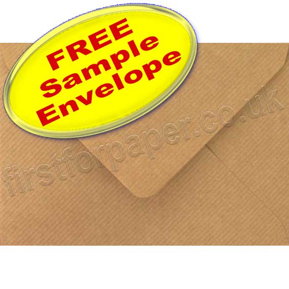 •Sample Neptune Ribbed Kraft, Envelope, C6 (114 x 162mm) First for Paper
