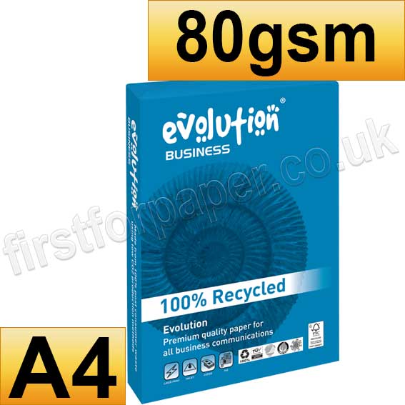 A4 100% Recycled Copy Printer Office Paper A4 Evolution 80gsm White –  Recycled Paper Company