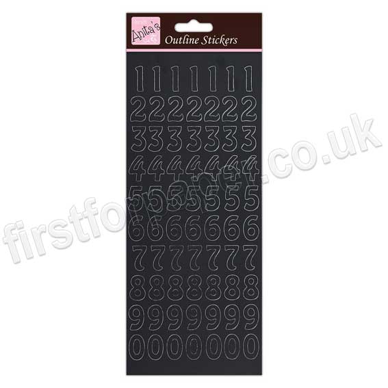 Anita's Peel Off Outline Stickers, Large Numbers Black First for Paper