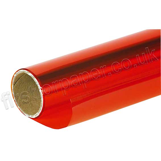 Cellphane Paper Rol Cellophane Roll, 500mm x 1.52m, Red - First for Paper