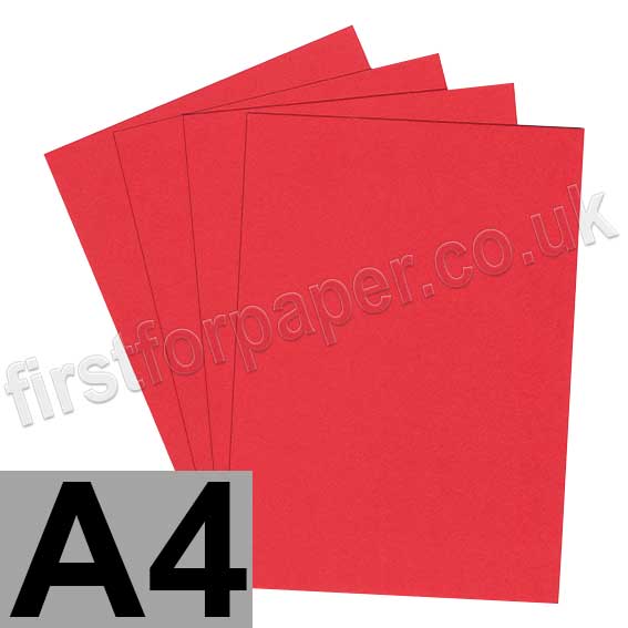 Rapid Colour Card, 225gsm, A4, Rouge Red