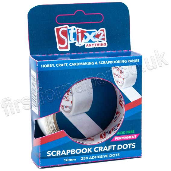 Stix2, Scrapbook Craft Glue Dots 10mm Pack of 250 First for Paper