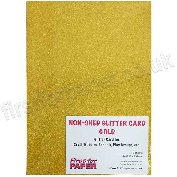 A4 Non Shed Glitter Card Gold 10 Sheets First For Paper